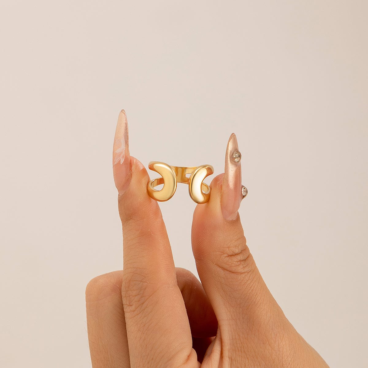 Geometric Minimalist Gold Silver Plated Hollow Open Ring