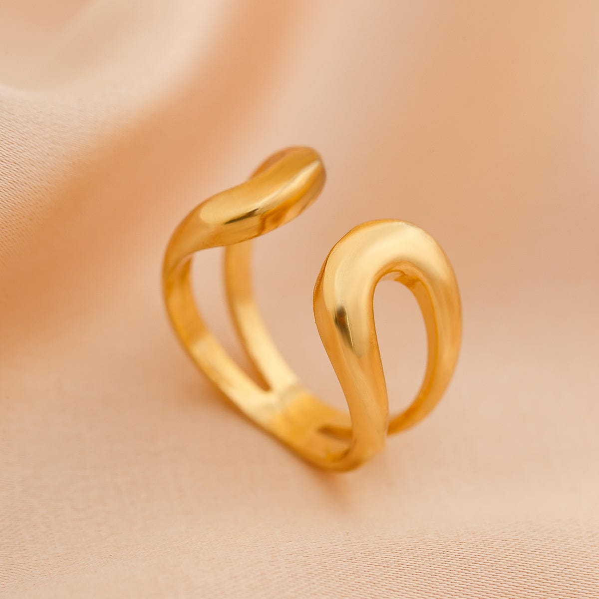 Geometric Minimalist Gold Silver Plated Hollow Open Ring