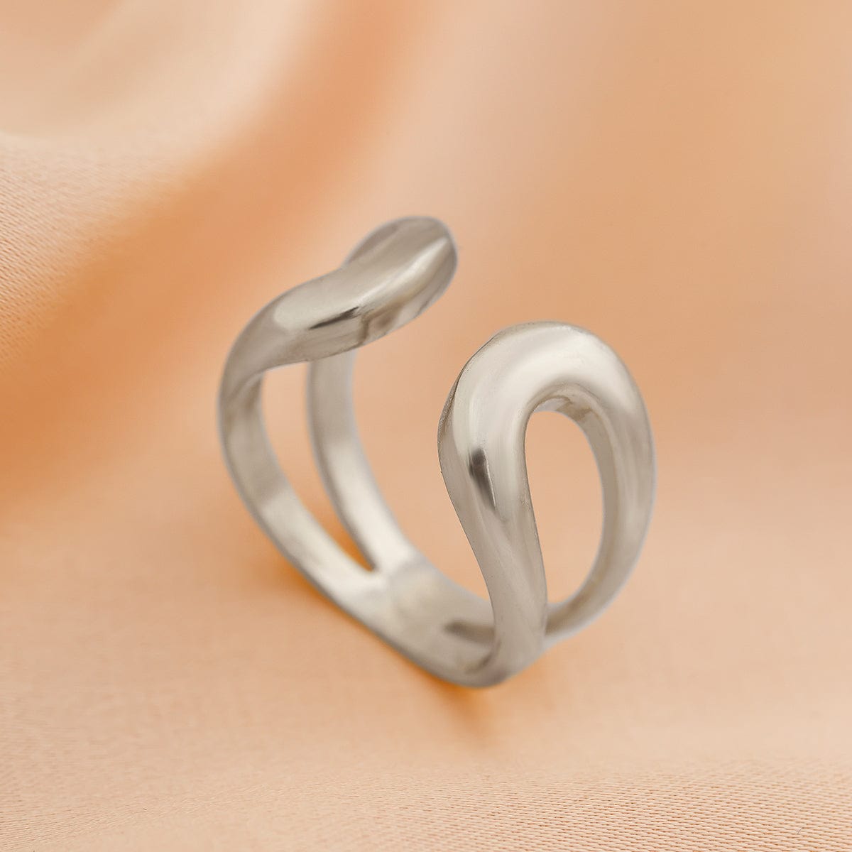 Geometric Minimalist Gold Silver Plated Hollow Open Ring