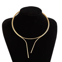 Thumbnail for Geometric Minimalist Gold Silver Plated Wire Open Collar Necklace