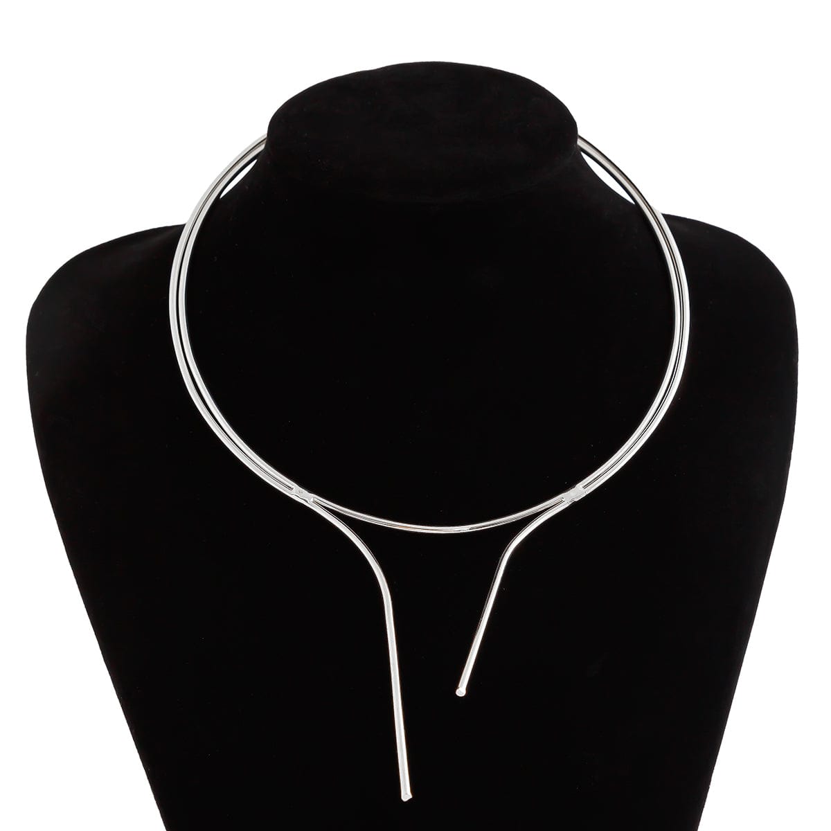 Geometric Minimalist Gold Silver Plated Wire Open Collar Necklace