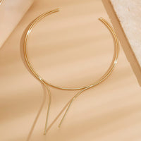 Thumbnail for Geometric Minimalist Gold Silver Plated Wire Open Collar Necklace