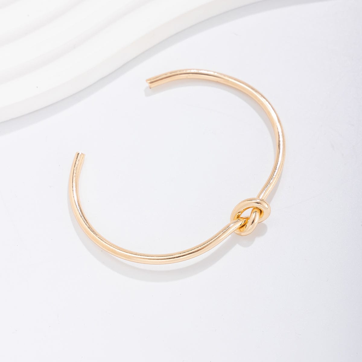 Geometric Minimalist Knotted Bangle Bracelet