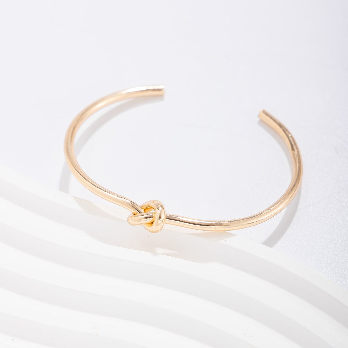 Geometric Minimalist Knotted Bangle Bracelet