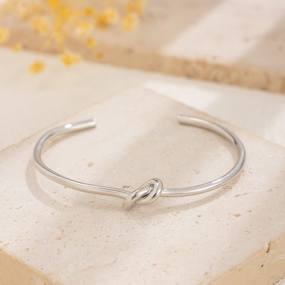 Geometric Minimalist Knotted Bangle Bracelet