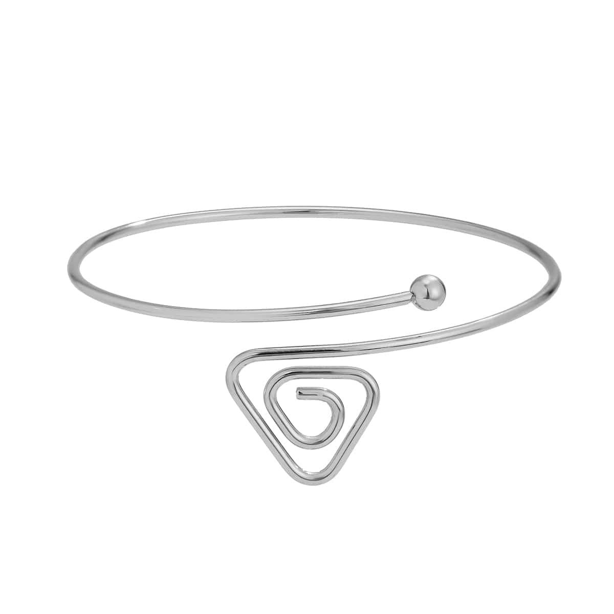 Geometric Minimalist Spiral Triangle Arm Cuff