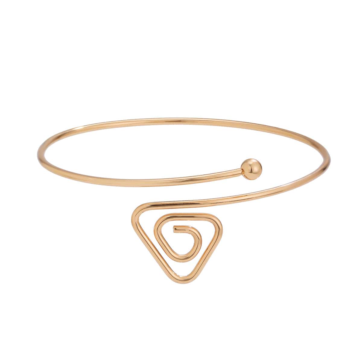 Geometric Minimalist Spiral Triangle Arm Cuff