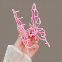 Thumbnail for Geometric Pink Hollow Butterfly Chignon Claw Clip Hair Clip - ArtGalleryZen