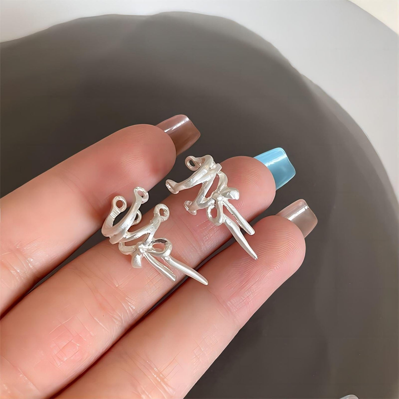 Geometric Ribbon Ear Wrap Earrings - ArtGalleryZen