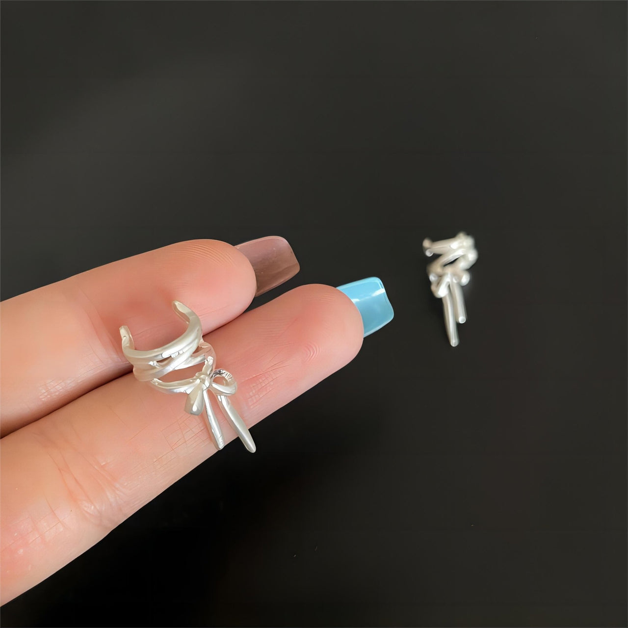 Geometric Ribbon Ear Wrap Earrings - ArtGalleryZen