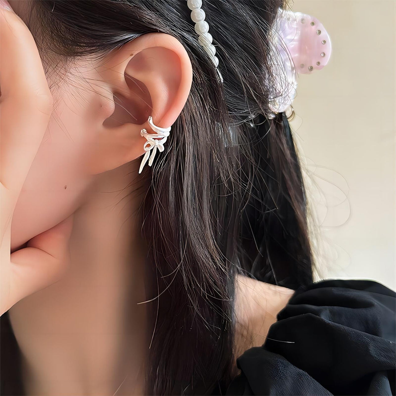 Geometric Ribbon Ear Wrap Earrings - ArtGalleryZen