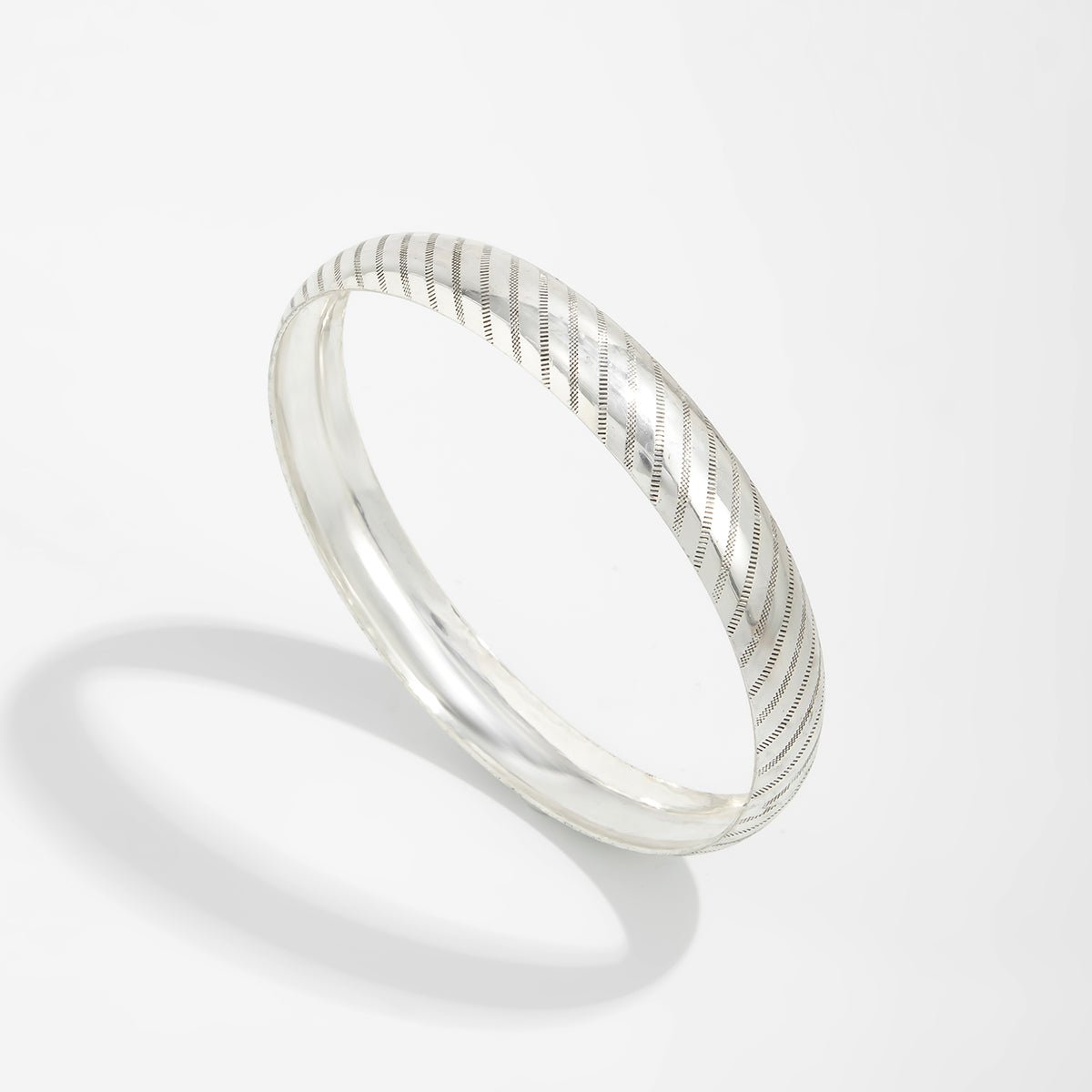 Geometric Silver Plated Striped Arm Cuff - ArtGalleryZen