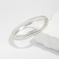 Thumbnail for Geometric Silver Plated Striped Arm Cuff - ArtGalleryZen
