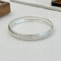 Thumbnail for Geometric Silver Plated Striped Arm Cuff - ArtGalleryZen