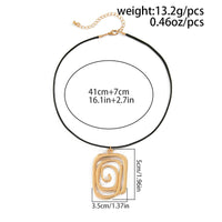 Thumbnail for Geometric Spiral Square Wax Cord String Necklace - ArtGalleryZen