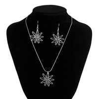 Thumbnail for Geometric Spiral Sun Pendant Earrings Necklace Set