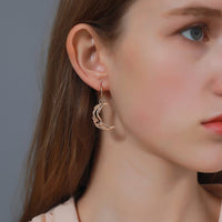 Thumbnail for Geometric Star Moon Phase Dangle Earrings - ArtGalleryZen