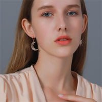 Thumbnail for Geometric Star Moon Phase Dangle Earrings - ArtGalleryZen