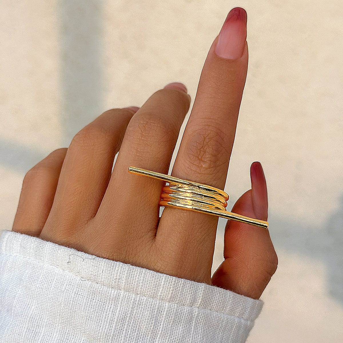 Geometric Stylish Metal Spring Ring