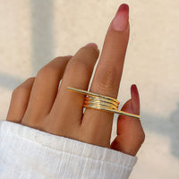 Thumbnail for Geometric Stylish Metal Spring Ring