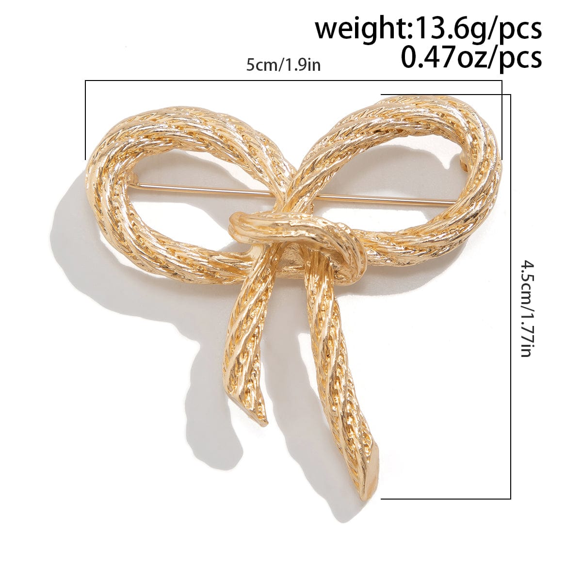 Geometric Textured Bowknot Pin Brooch