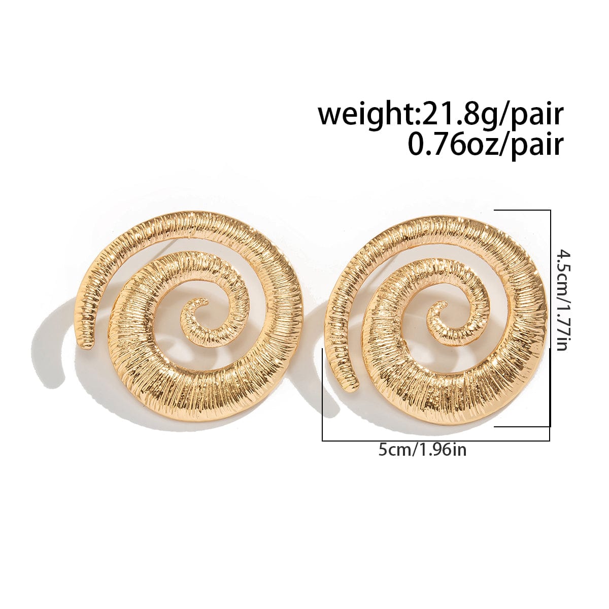 Geometric Textured Spiral Stud Earrings