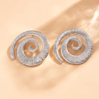 Thumbnail for Geometric Textured Spiral Stud Earrings