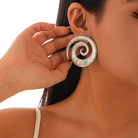 Thumbnail for Geometric Textured Spiral Stud Earrings