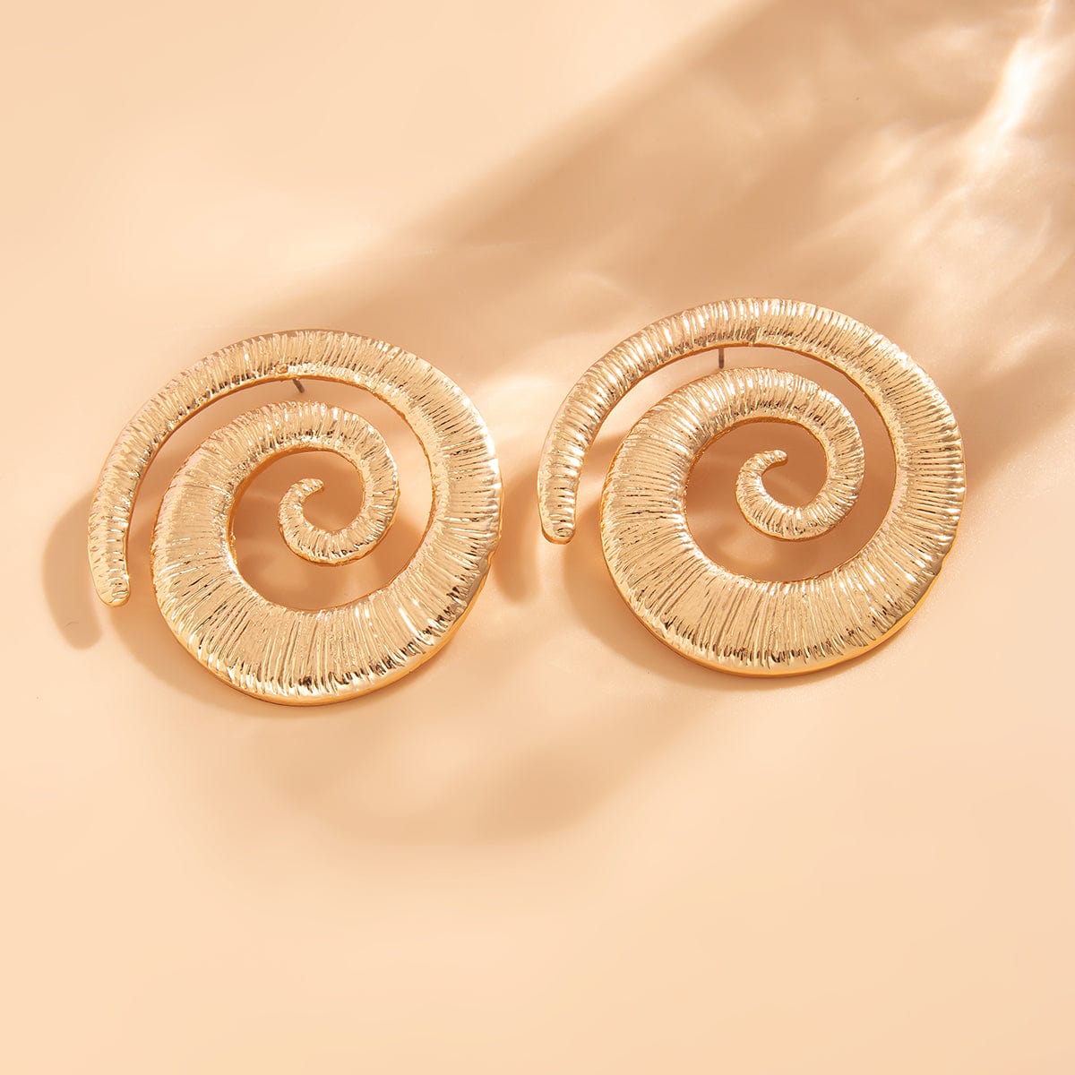 Geometric Textured Spiral Stud Earrings