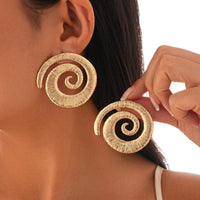 Thumbnail for Geometric Textured Spiral Stud Earrings