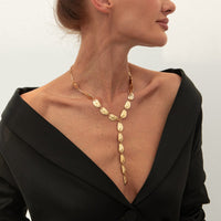 Thumbnail for Geometric Textured Waterdrop Y Necklace - ArtGalleryZen