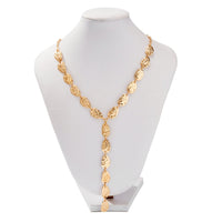 Thumbnail for Geometric Textured Waterdrop Y Necklace - ArtGalleryZen