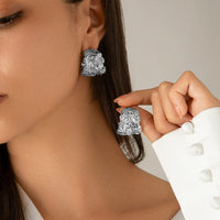 Thumbnail for Geometric Textured Wide C Shaped Earrings - ArtGalleryZen