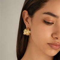 Thumbnail for Geometric Textured Wide C Shaped Earrings - ArtGalleryZen