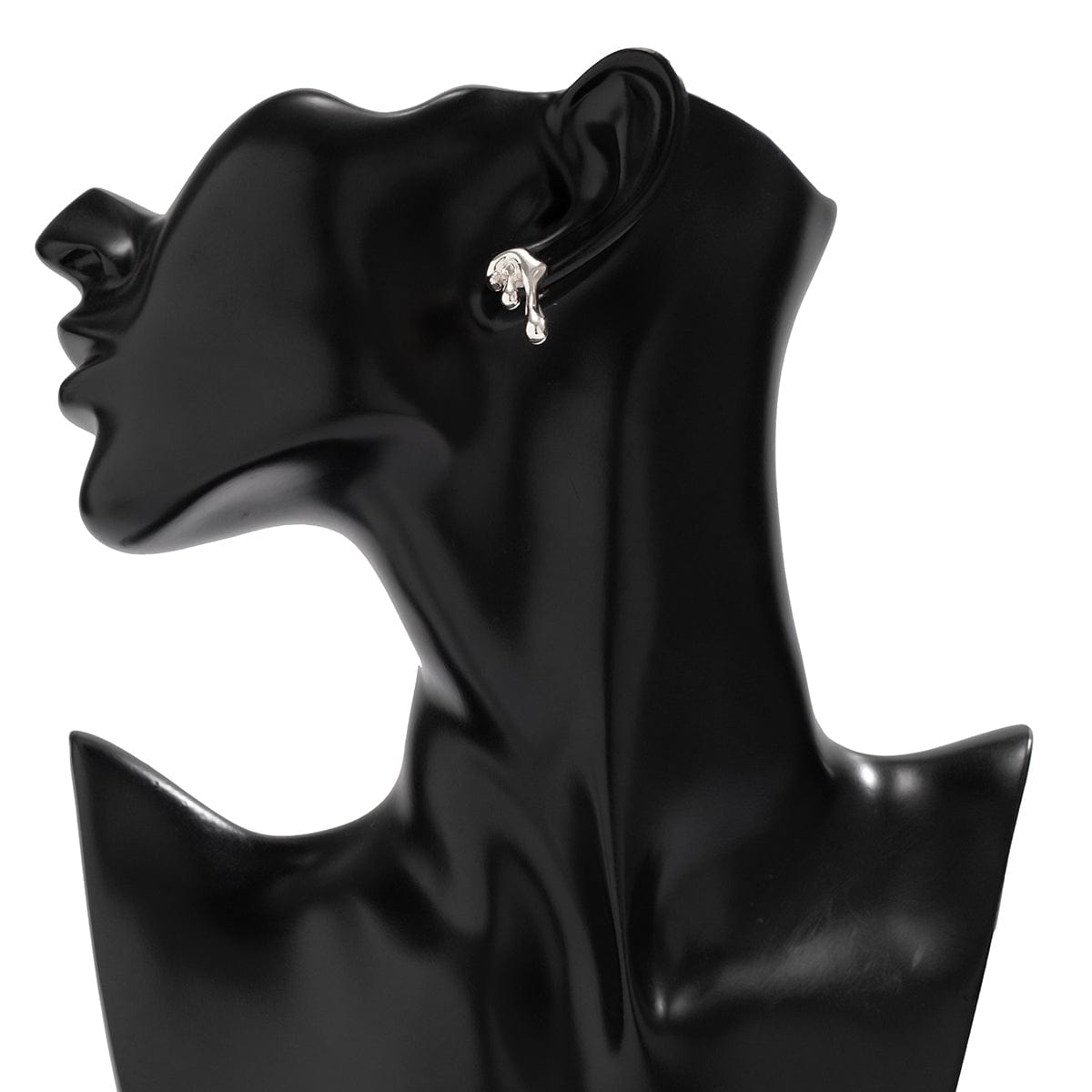 Geometric Tiny Gold Silver Tone Lava Earrings - ArtGalleryZen