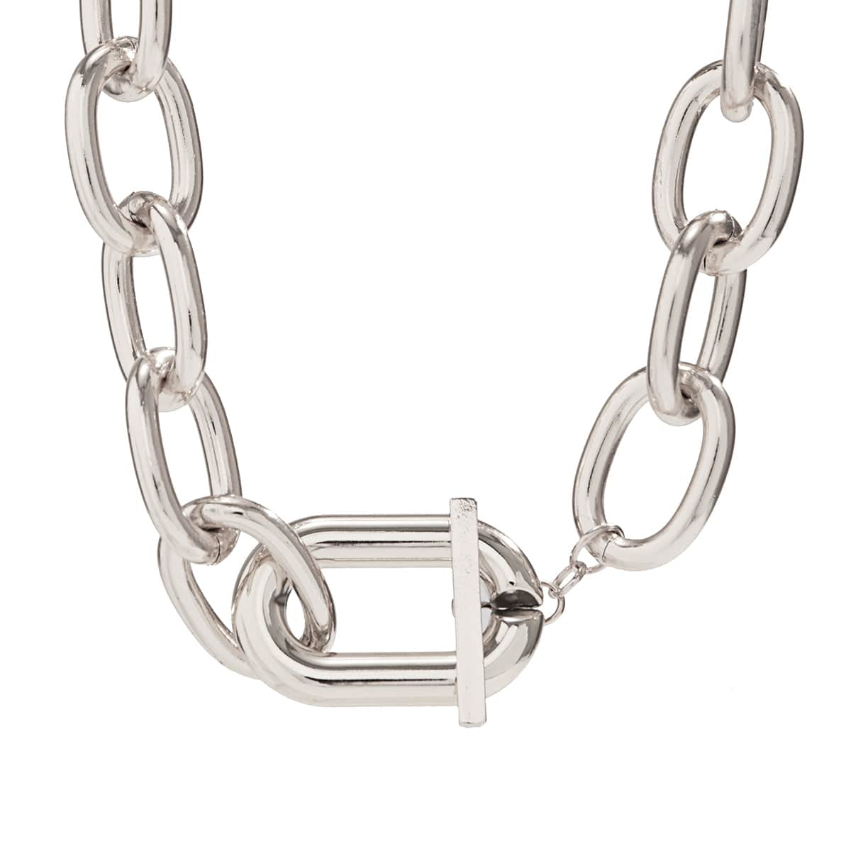 Geometric Toggle Clasp Cable Chain Necklace - ArtGalleryZen