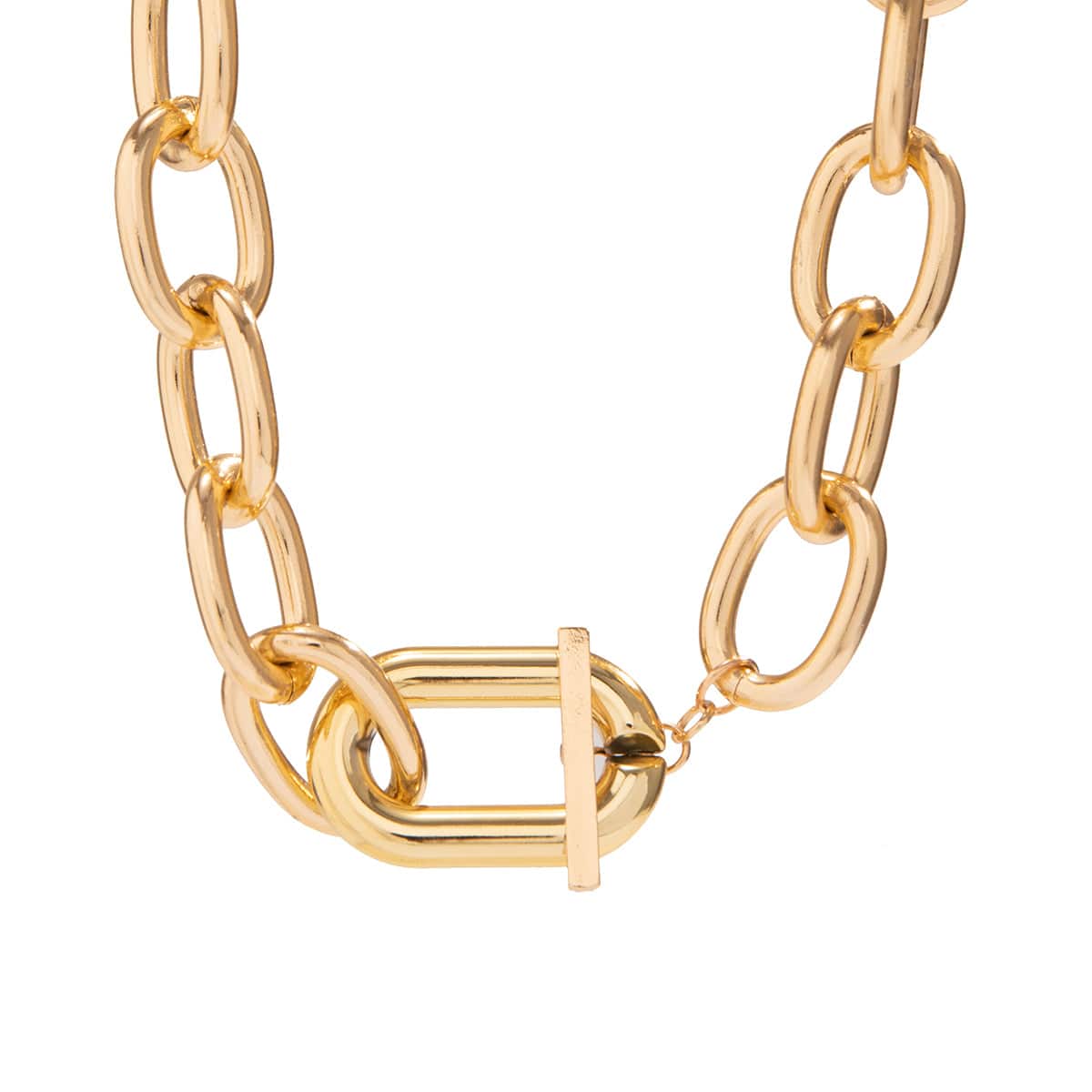 Geometric Toggle Clasp Cable Chain Necklace - ArtGalleryZen