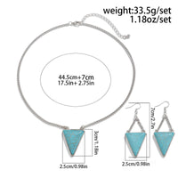 Thumbnail for Geometric Triangle Turquoise Pendant Necklace Earrings Set