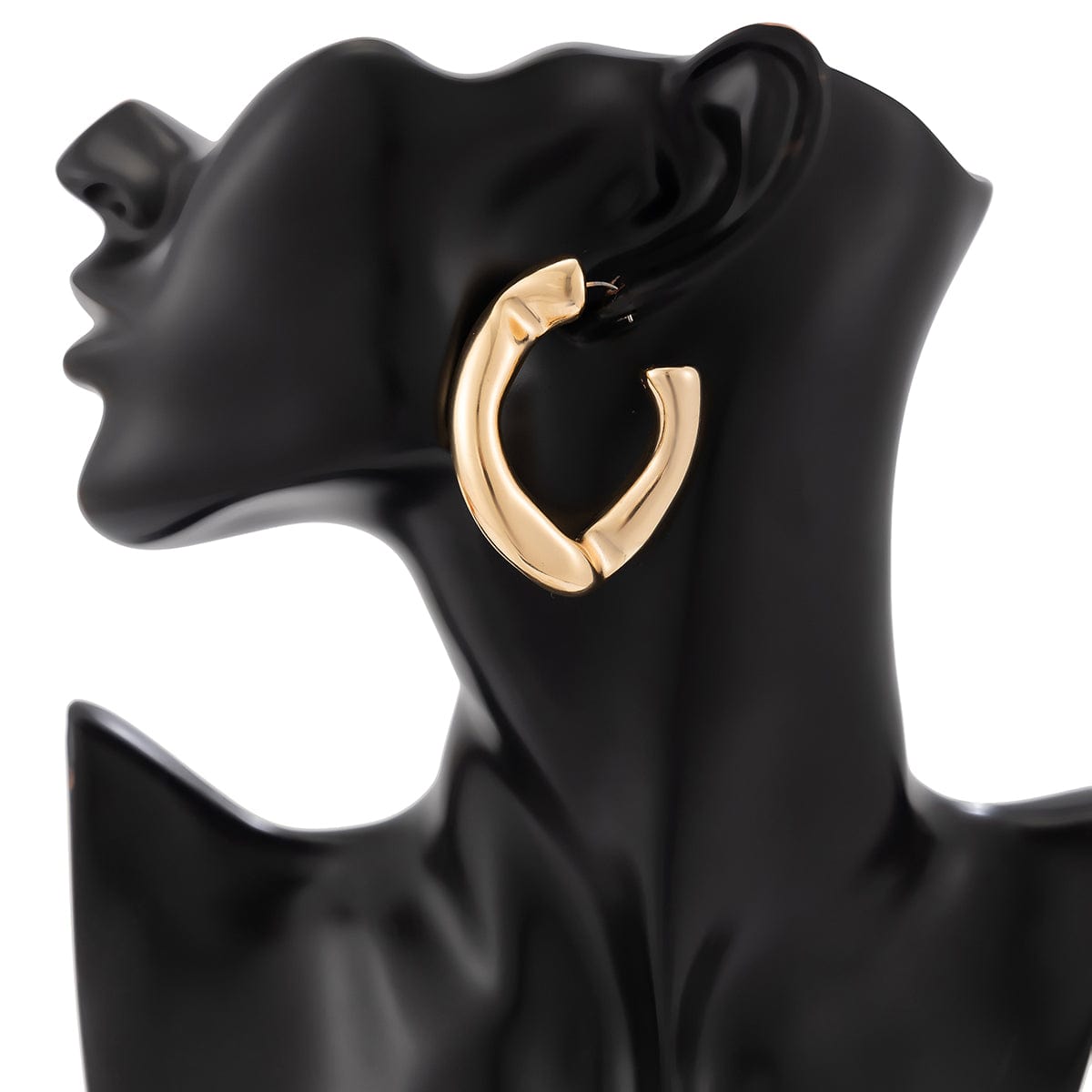 Geometric Twisted Chunky Open Hoop Stud Earrings