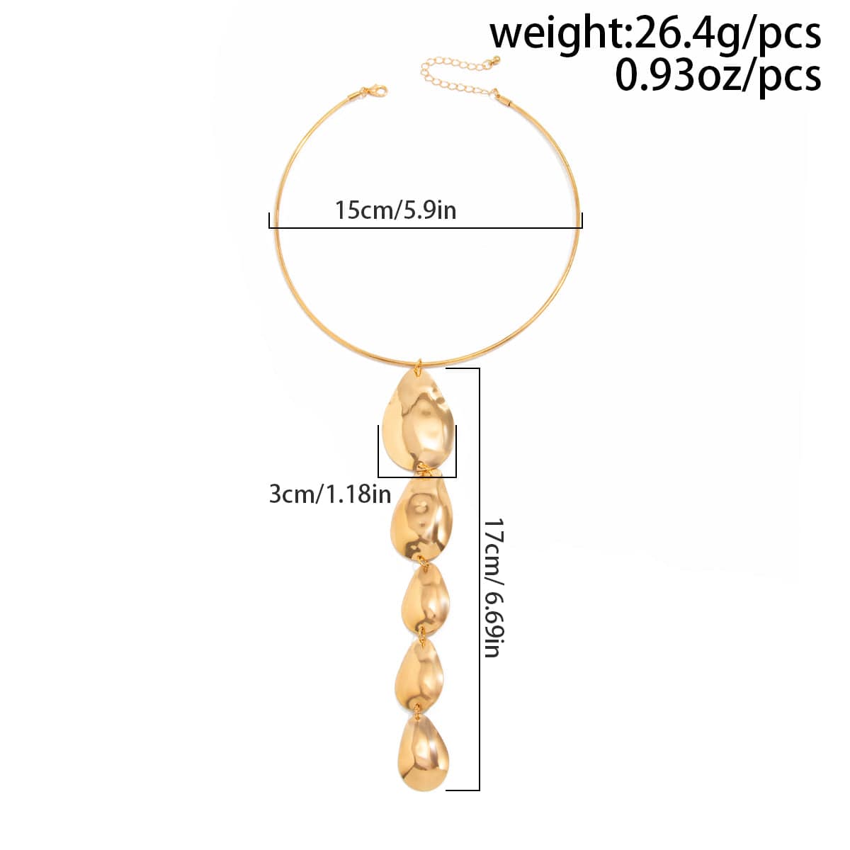 Geometric Waterdrop Pendant Collar Choker Y Necklace - ArtGalleryZen