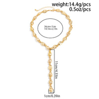 Thumbnail for Geometric Waterdrop Y Necklace Gold Silver Layering Pendant - ArtGalleryZen