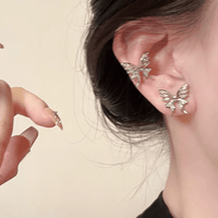 Thumbnail for Glitter CZ Inlaid Butterfly Ear Wrap Earrings