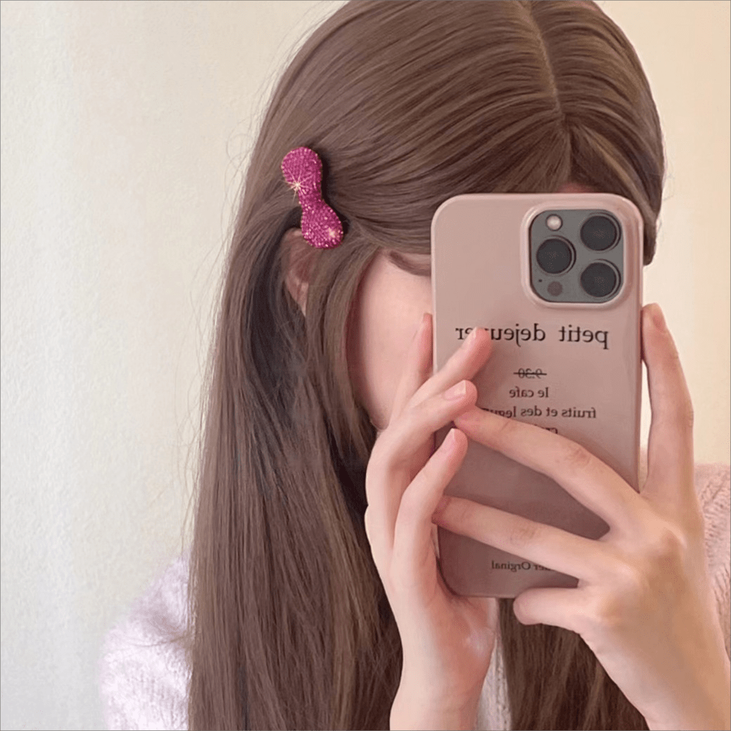 Glitter Rhinestone Bowknot Hair Clip - ArtGalleryZen