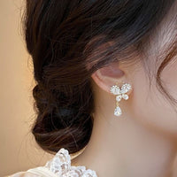 Thumbnail for Glitter Rhinestone Dangle CZ Butterfly Earrings - ArtGalleryZen