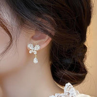 Thumbnail for Glitter Rhinestone Dangle CZ Butterfly Earrings - ArtGalleryZen