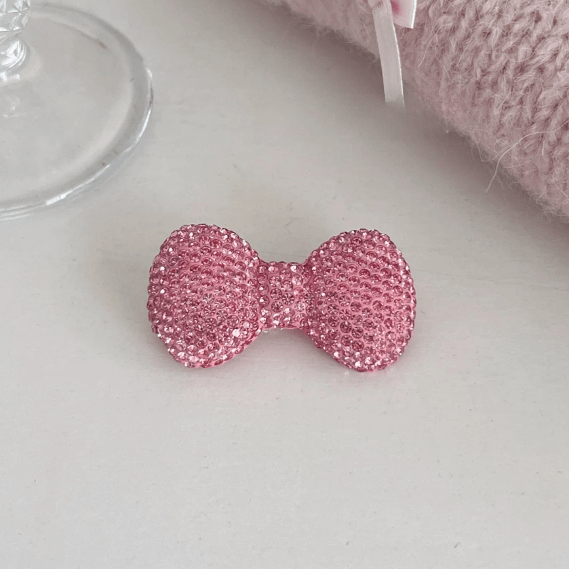 Glitter Rhinetone Bowknot Hair Clip