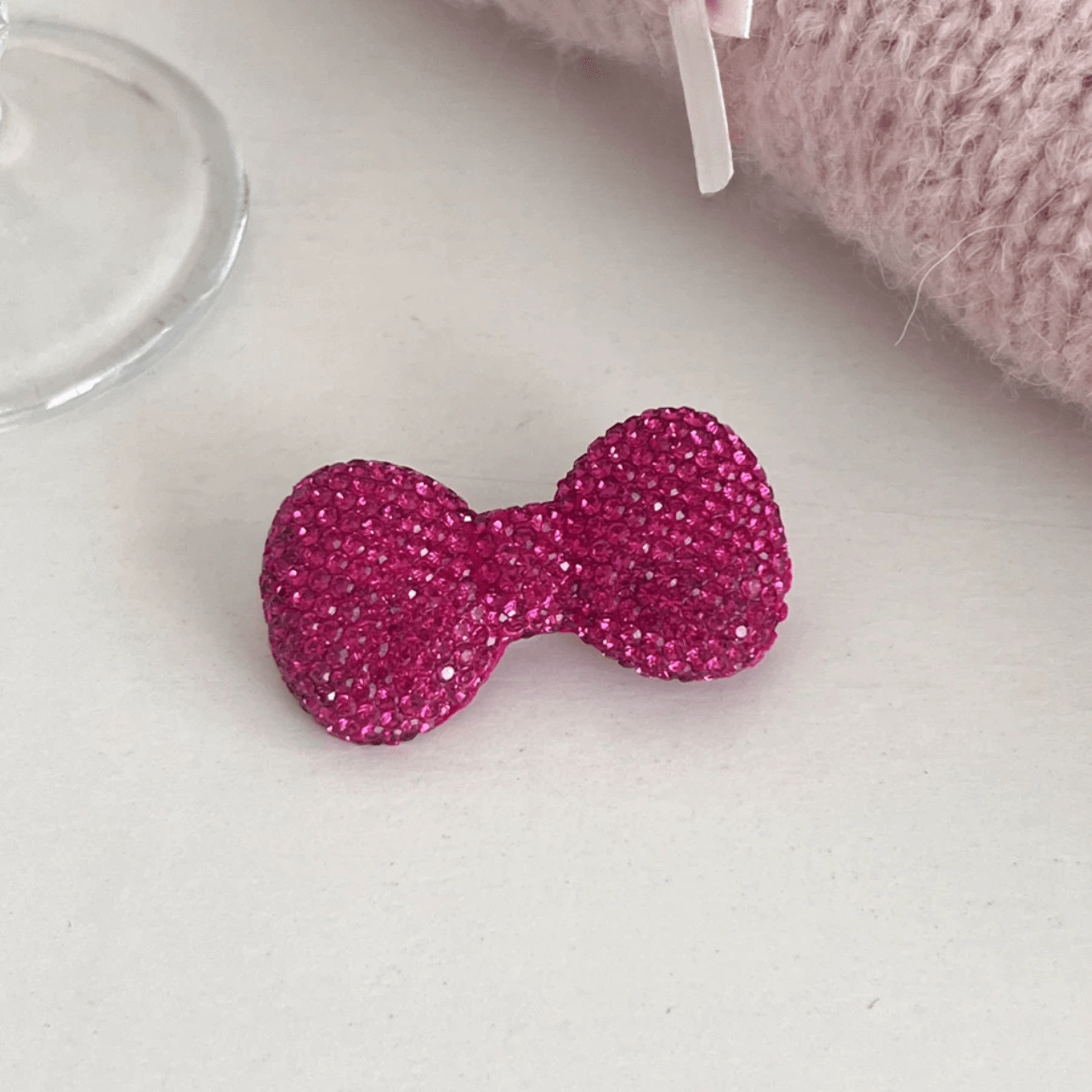 Glitter Rhinetone Bowknot Hair Clip