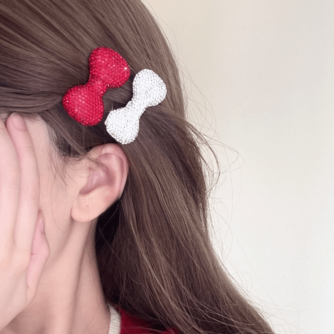 Glitter Rhinetone Bowknot Hair Clip