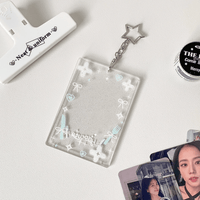 Thumbnail for Glitter Star Heart Bow Kpop Keychain Acrylic Photocard Holder - ArtGalleryZen