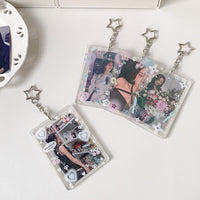 Thumbnail for Glitter Star Heart Bow Kpop Keychain Acrylic Photocard Holder - ArtGalleryZen